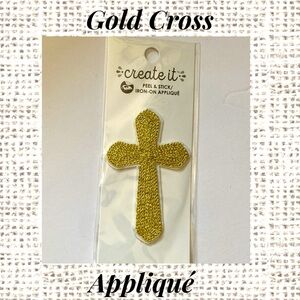 Gold Cross Appliqué New